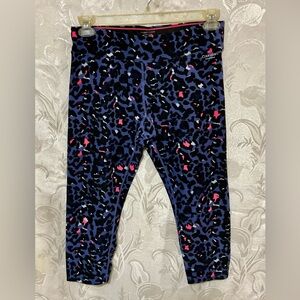 Calvin Klein Purple Black Animal Print Performance Leggings